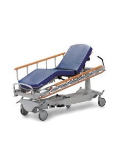 Carro camilla de urgencias de acero y barandillas abatibles