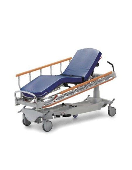 Carro camilla de urgencias de acero y barandillas abatibles