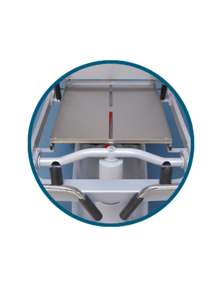 Carro camilla de urgencias de acero y barandillas abatibles