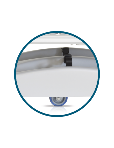 Carro camilla de urgencias de acero y barandillas abatibles