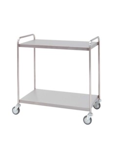 Carro de distribución, acero inox, dos estantes