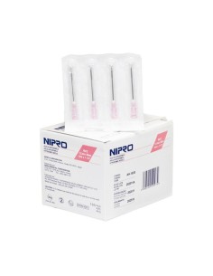 Aguja NIPRO hipodérmica 1,2x40mm 18G 1 1/2", Caja 100 uds ROSA