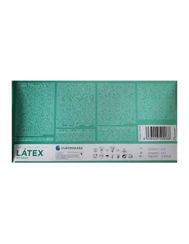 Guantes de Latex sin polvo T - XS Cuatrogasa,...