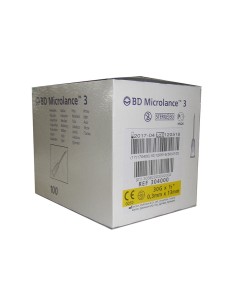 Aguja BD 0,3mmx13mm 30G - 1/2" Amarilla, Caja 100 uds.