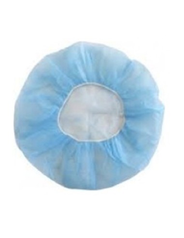 Gorro enfermera circular azul, Caja 100 uds