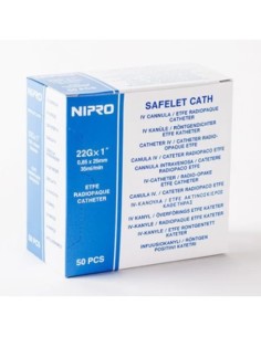 Cánula IV Cateter Radiopaco ETFE 22Gx1" 0,85x25mm, Caja 50 uds