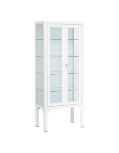 Vitrina Clínica , acero pintado, 4 patas, con cerradura