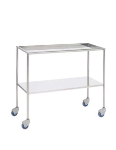 Mesa para instrumental quirúrgico, acero inox.