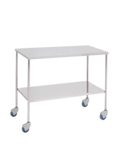 Mesa para instrumental quirúrgico, acero inox.