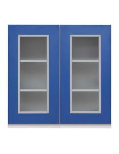 Armario - Vitrina alto 65x35x60cm, 2 puertas cristal enmarcado, interior: 2 estantes