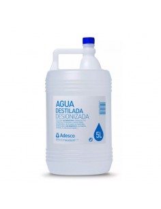 Agua destilada/desionizada, envase 5L