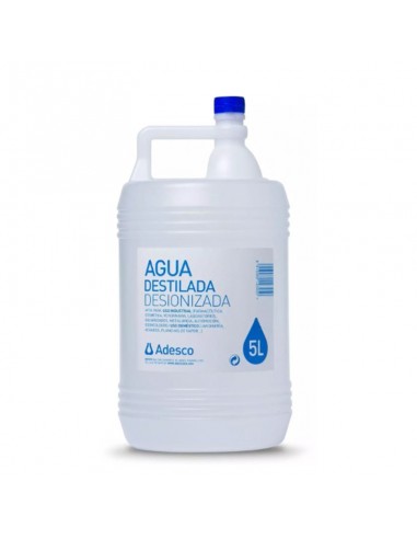 Agua destilada/desionizada, envase 5L