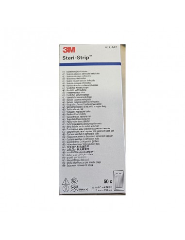 Tira de sutura cutánea Steri-Strip 12mmx100mm Azul Oscuro, Caja 300 uds