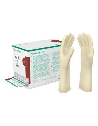 Guantes Cirugía Vasco OP ECO Látex sin polvo T-7,5 BBraun, 40 uds