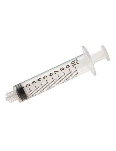 Jeringa 3 cuerpos Luer-Lock concéntrica 10,ml., Caja 100 uds