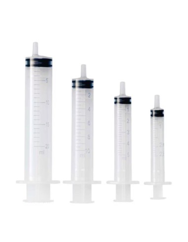 Jeringa 3 cuerpos Cono Luer excéntrica 60,ml., Caja 100 uds