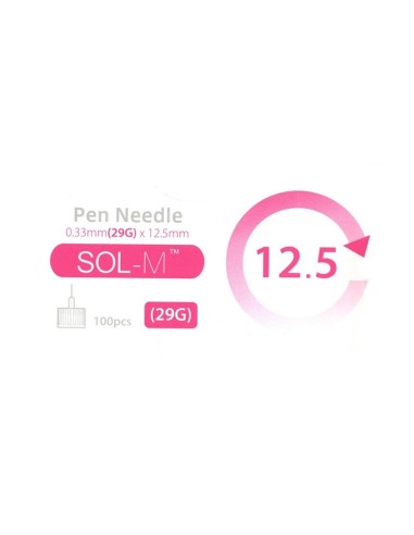 Aguja Pluma 29G 0,33mm x 12,7mm 1/2", Caja 100 uds