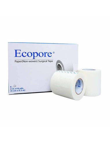 Esparadrapo Papel Ecopore 5 cm x 9,2 m, Caja 6 uds.