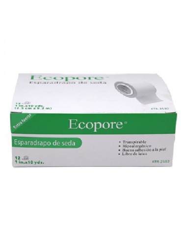 Esparadrapo Seda Ecopore 1,25 cm x 10 m, Caja 24 uds.