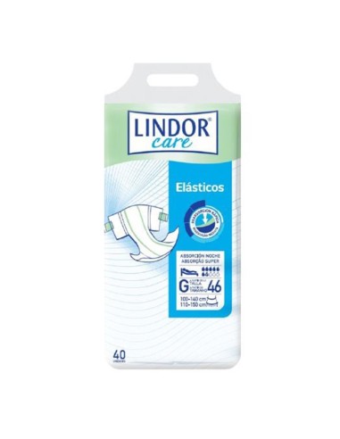 Pañal elástico Lindor Care T/G, 2 bolsas de 40 uds