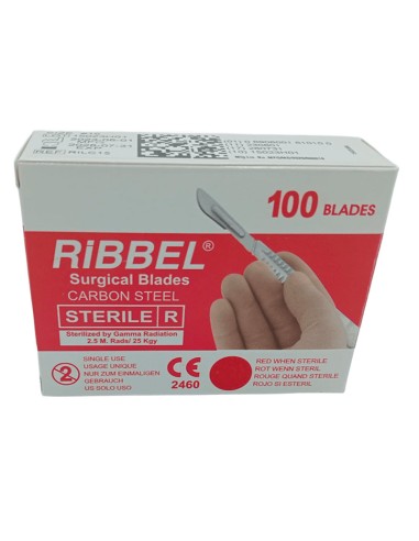 Hoja de Bisturí Estéril Ribbel, Caja 100 uds.