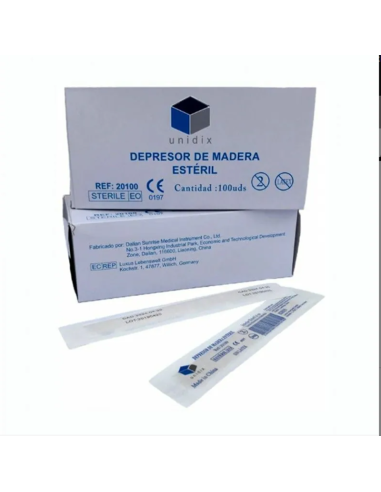 Depresor de Madera Estéril, Caja 100 ud.