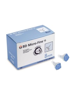 Aguja micro-fine 31G 0,25mm x 8mm, Caja 100 uds