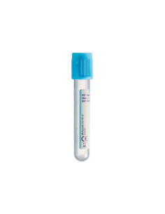 Tubo Vacutainer PE Citrato Sódico 3,2%, 2,7ml. 13mmx75mm AZUL CLARO, Caja 100 Uds