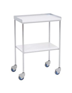 Mesa Auxiliar esp. médicas, acero cromado, entrepaño...