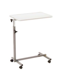 Mesa para cama, acero pintado, tablero orientable de melamina con reborde anti caidas