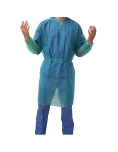 Bata Azul Plastificada Protección Unidix 35 gr., Caja 10 uds.