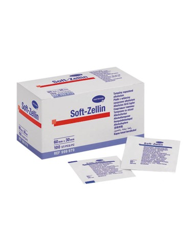 Toallita Desinfectante Soft-Zellin 60mmx30mm, Caja 100 uds