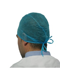 Gorro Cirujano con Cintas Verde 16 gr, Caja 100 uds