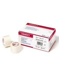 Esparadrapo Tela Leukoplast S Blanco 2,5 cm x 5 m, Caja 12 uds.