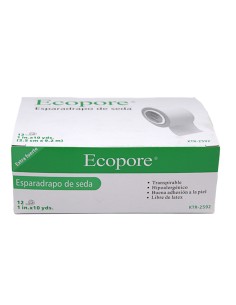Esparadrapo Seda Ecopore 2,5cmx10m, Caja 12 uds.