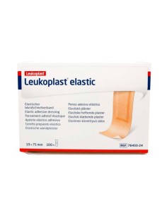Tirita Leukoplast Elastic Rectangular 19x75mm (latex free), Caja 100 uds
