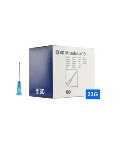 Aguja BD 0,6mmx25mm 23G - 1" Azul, Caja 100 uds.