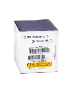 Aguja BD 0,9mmx40mm 20G - 1 1/2" Amarillo, Caja 100 uds.