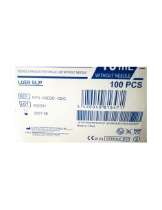 Jeringa 10 ml. 3 cuerpos Nipro Desechables, Caja 100 uds 2